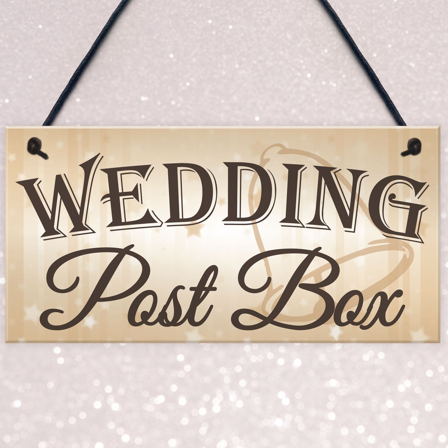 Wedding Post Box Hanging Decorative Plaque Well Wishes Table Sig