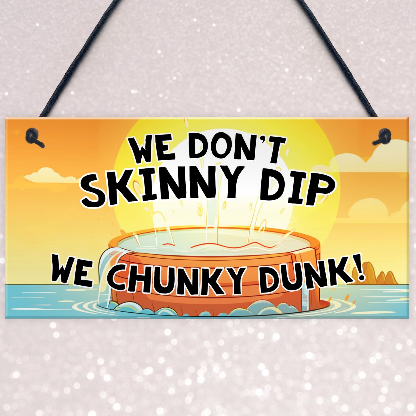 Funny Novelty Hot Tub Sign Hanging Sign Outdoor Garden Hot Tub