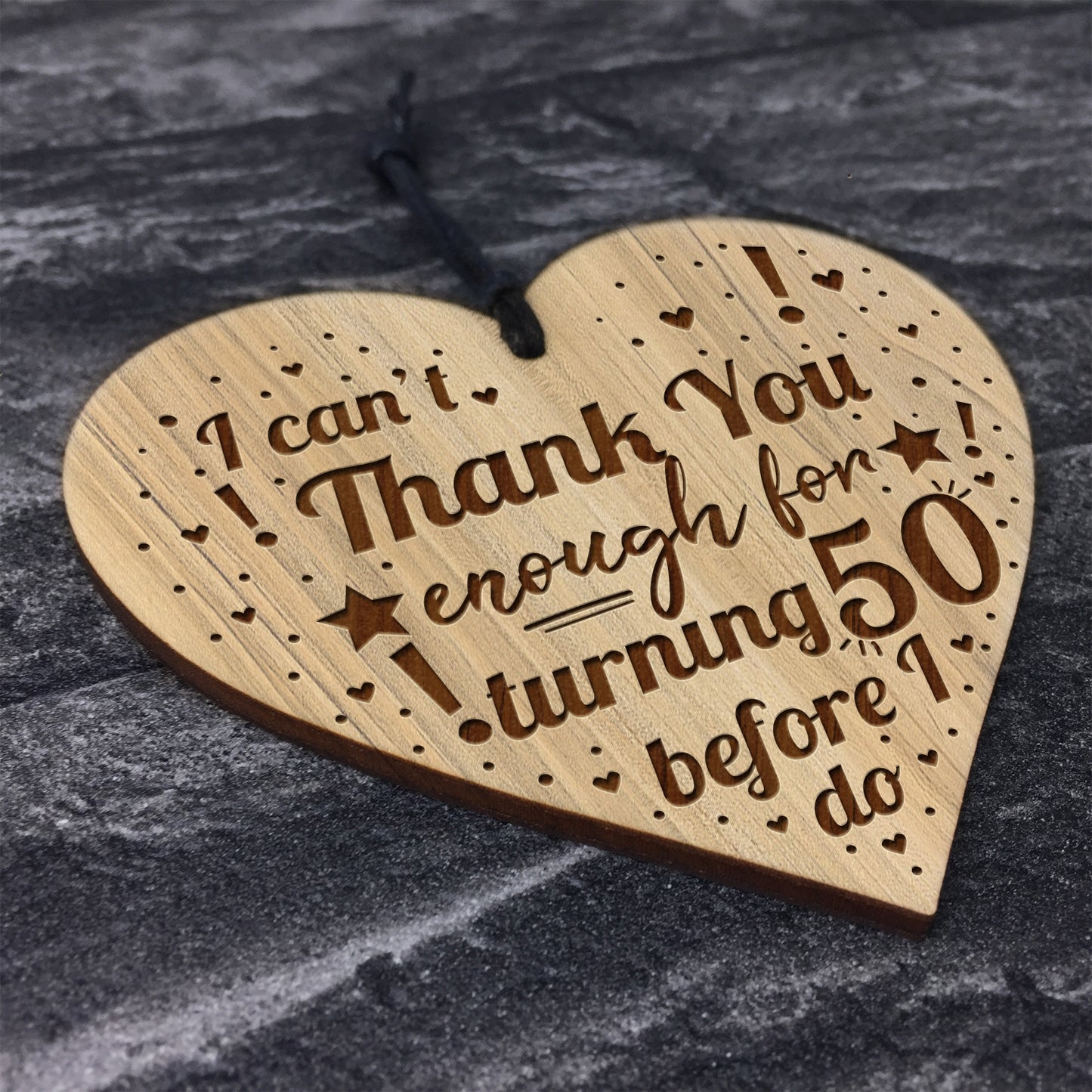 Turning 50 Funny 50th Birthday Gift For Him Her Engraved Heart