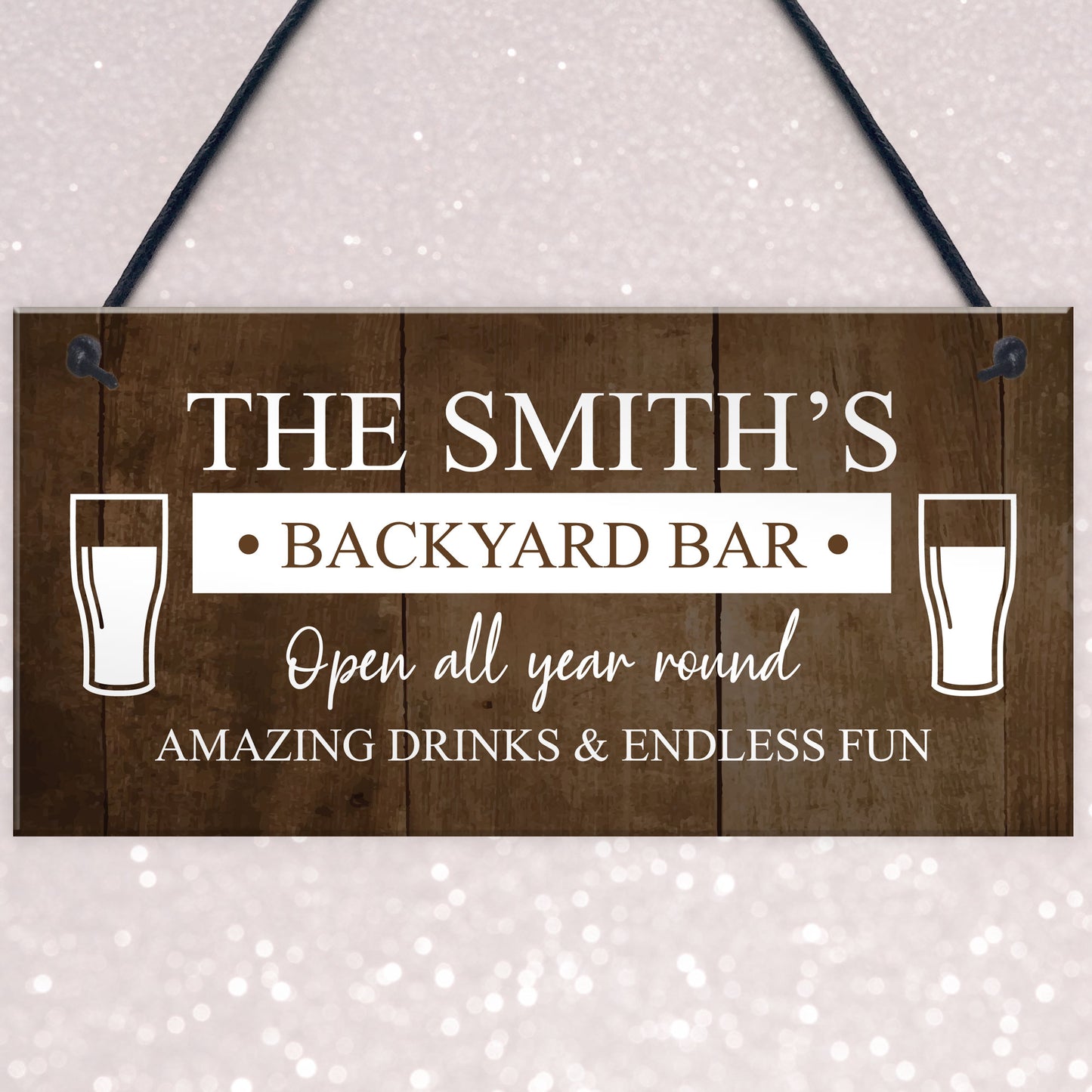 Funny BACKYARD BAR Sign For Outside Garden Personalised Shed