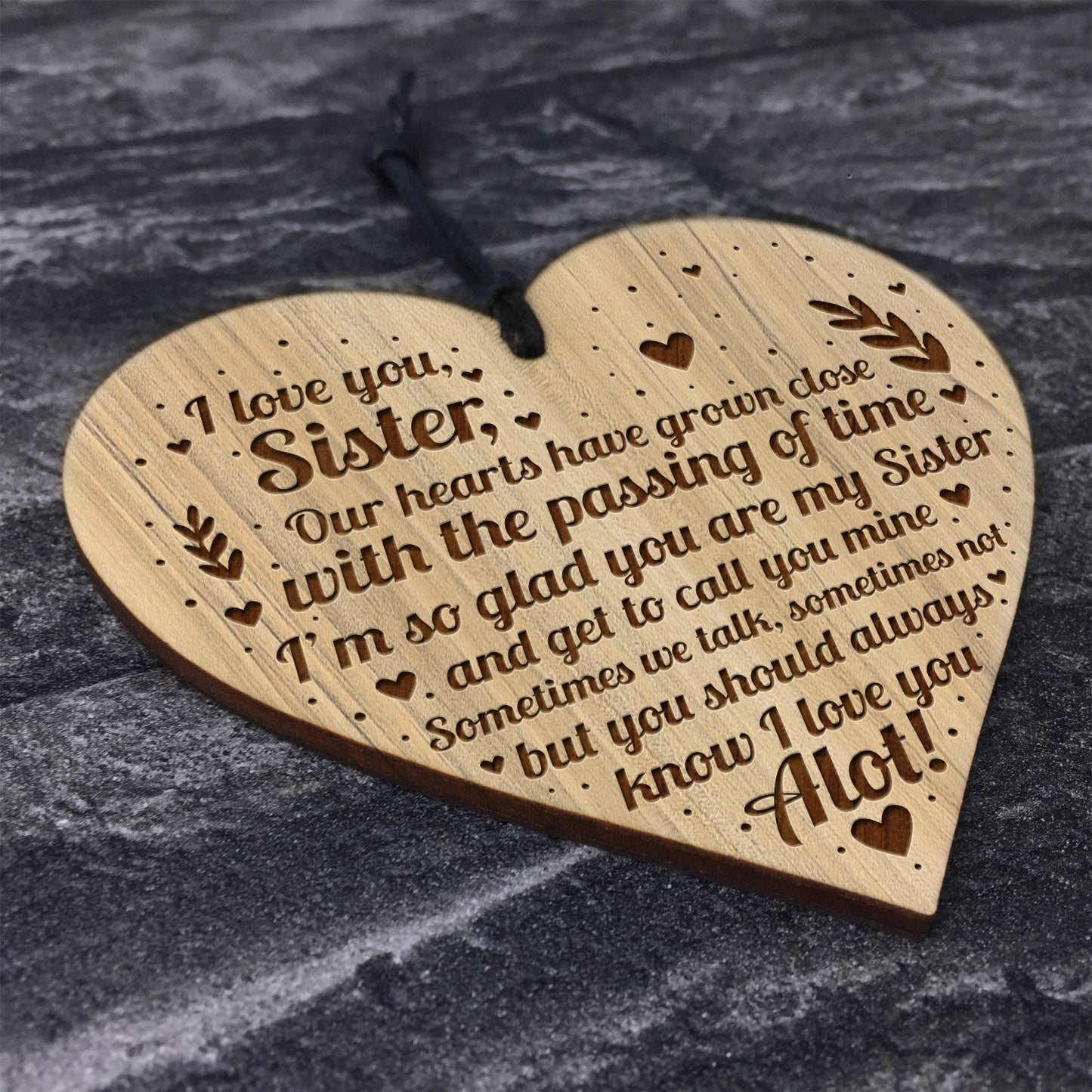 I Love You Sister Gift Engraved Heart Sister Gift Ideas