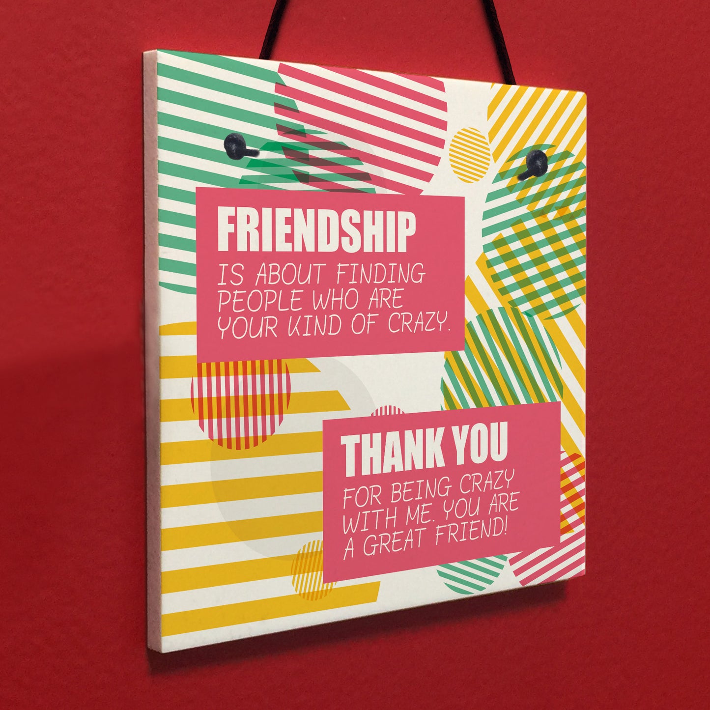 Crazy Friendship Sign Best Friend Hanging Plaque Thank You Gifts
