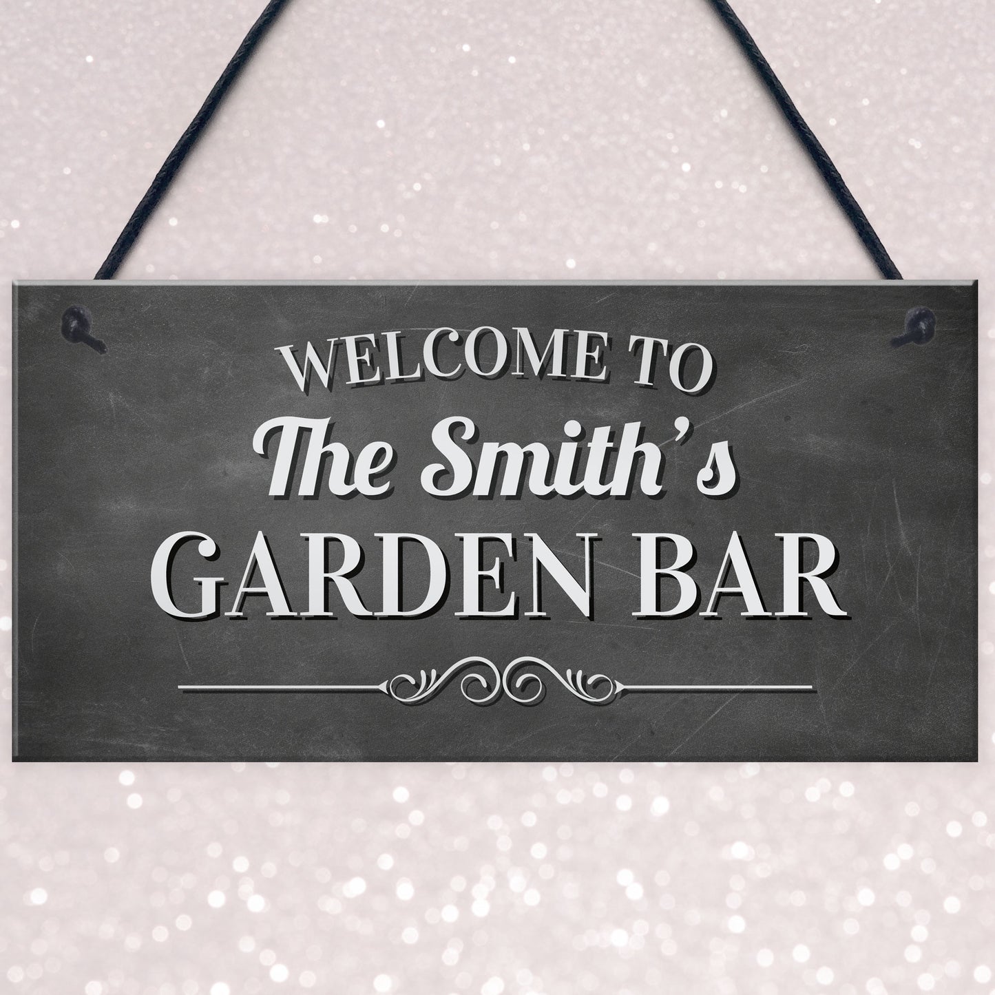 Personalised Shabby Chic Garden Bar Sign For Outside Summerhouse