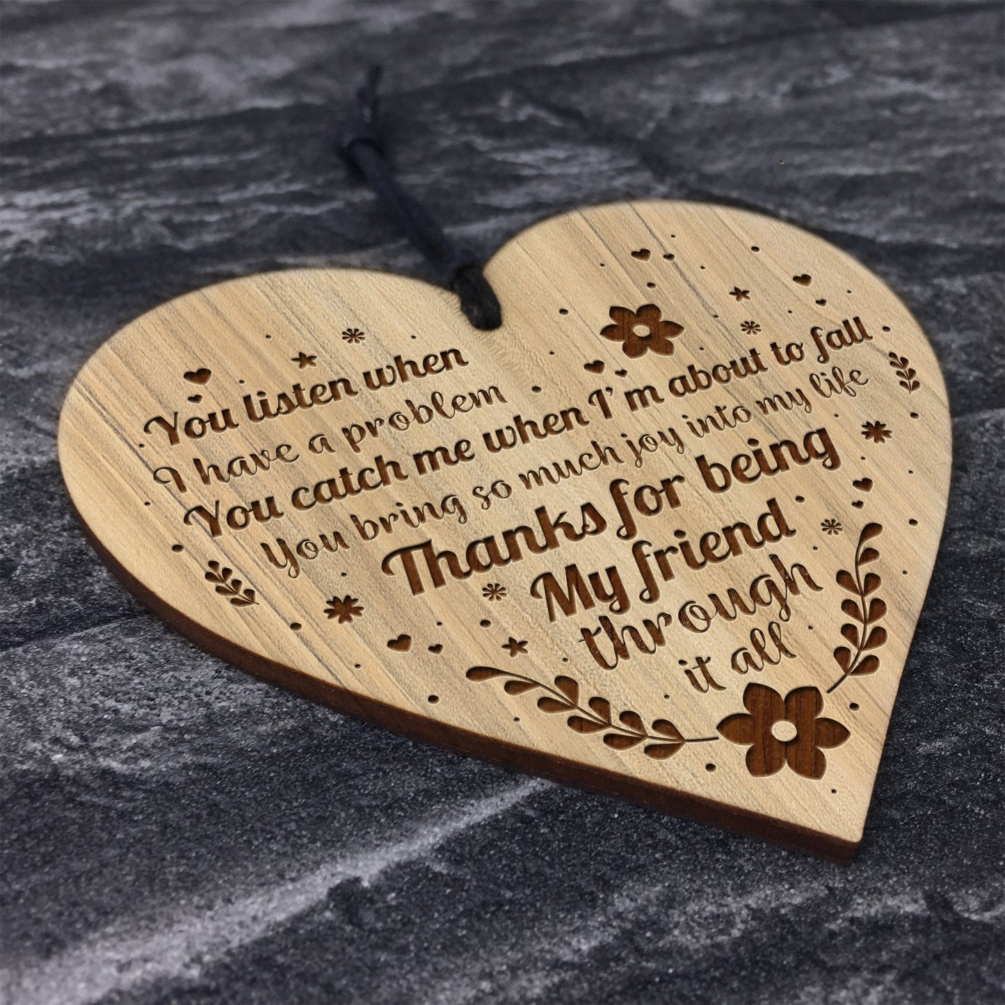 Friendship Plaque Engraved Heart Best Friend Birthday Thank You