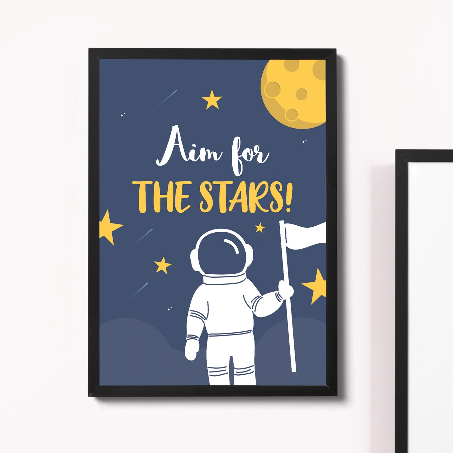 FRAMED Space Wall Art Boys Bedroom Decoration Baby Nursery Print