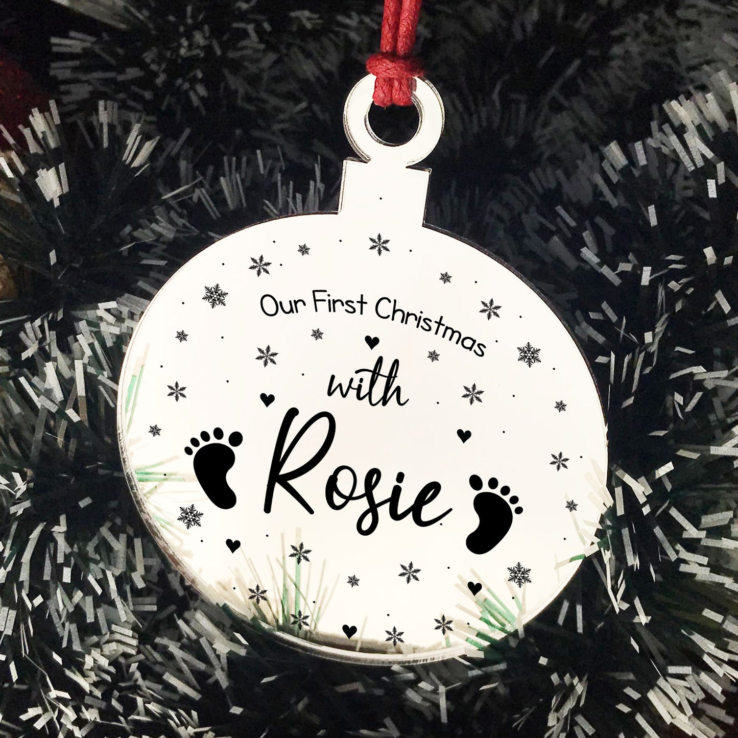 Acrylic Personalised Babys 1st First Christmas Tree Decoration