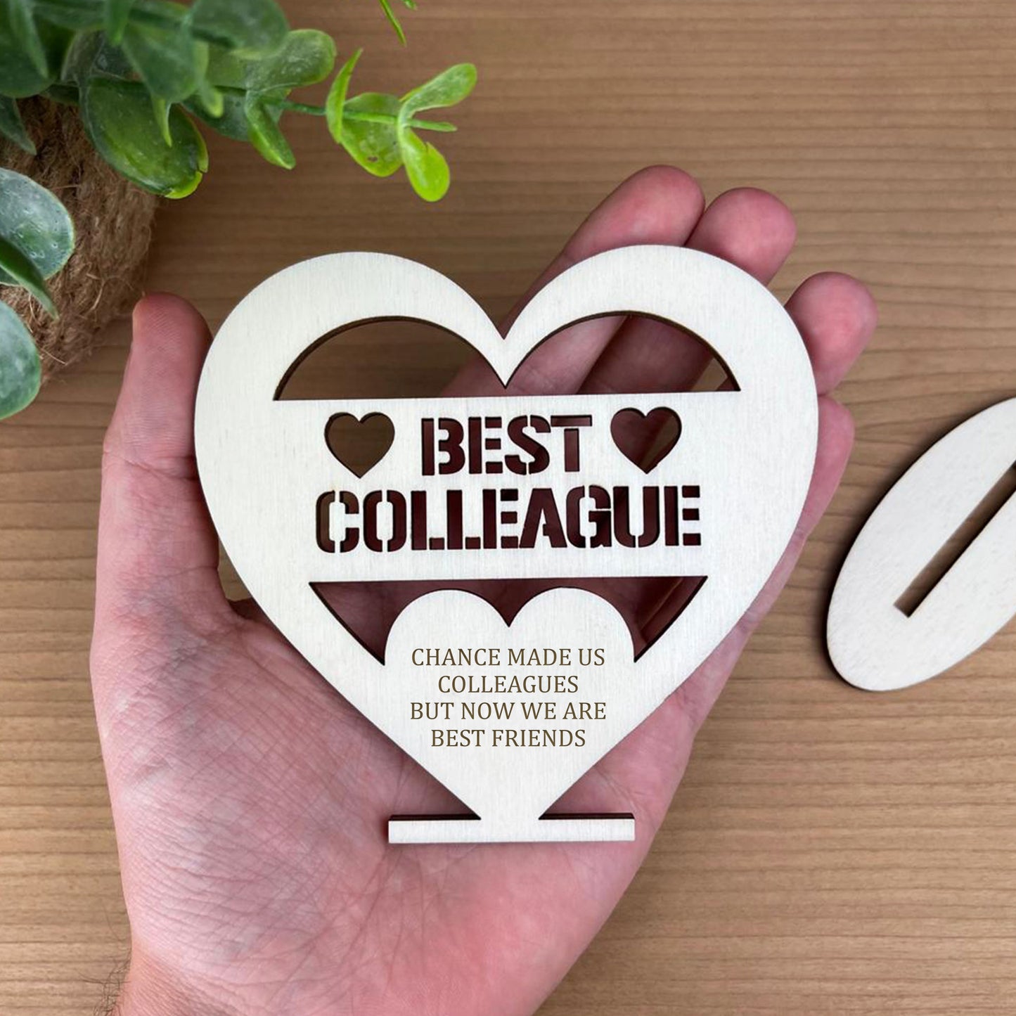Chance Made Us Colleagues Leaving Job Gift Wood Heart Friendship