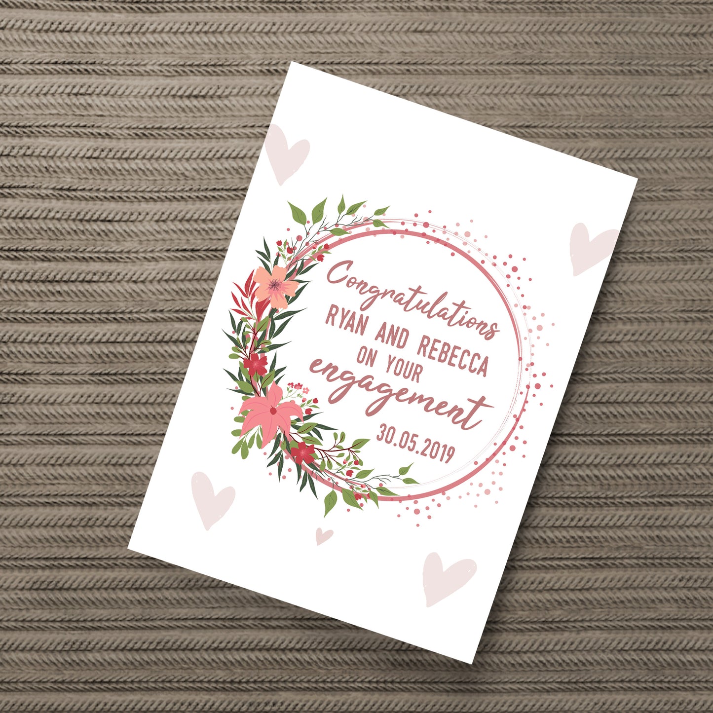 Personalised Congratulations Engagement Print Unique Couple Gift
