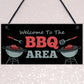 Barbecue Sign BBQ Plaque Hanging Wall Door Sign Garden Shed