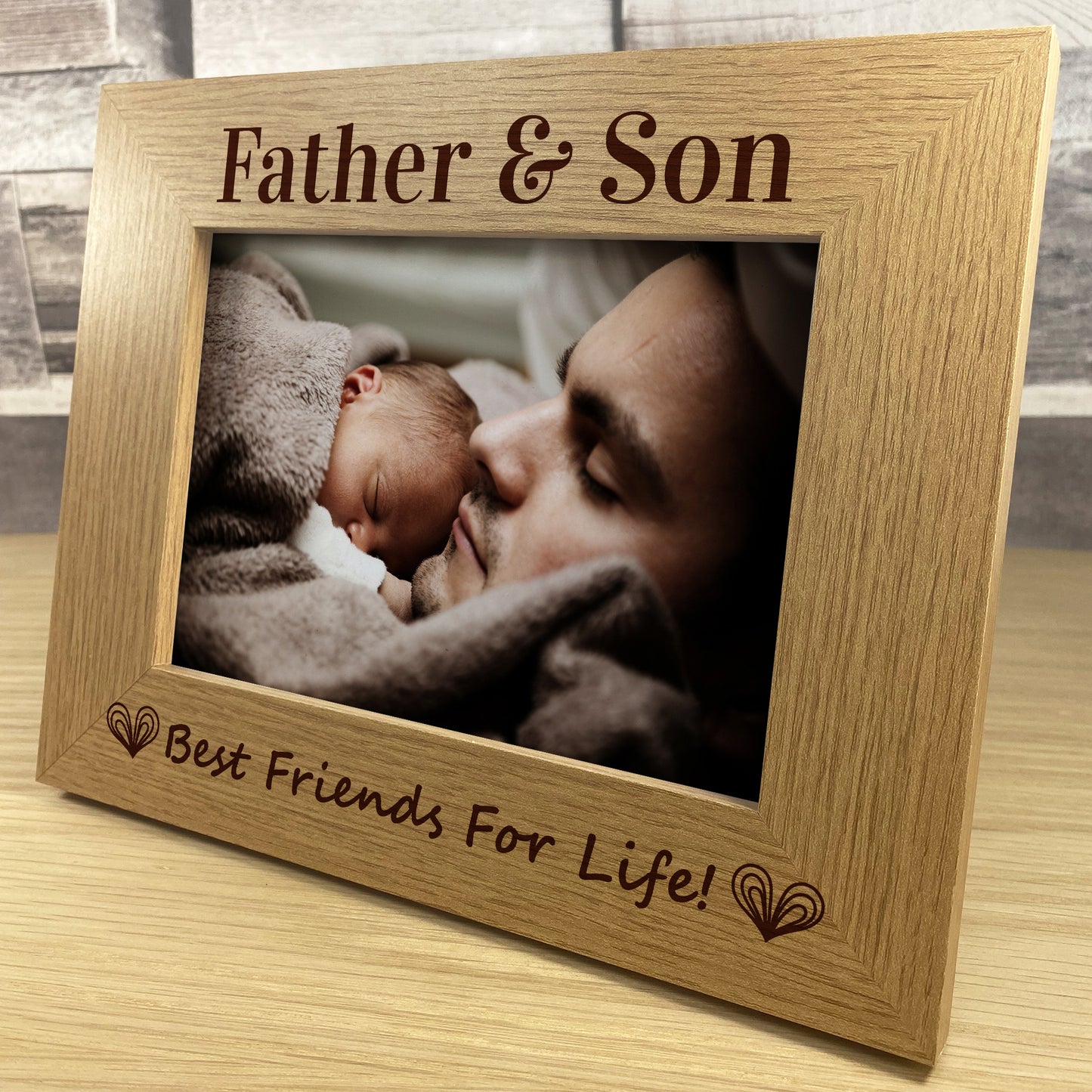 Dad Gifts From Son 7x5 Wooden Photo Frame Father And Son Gift