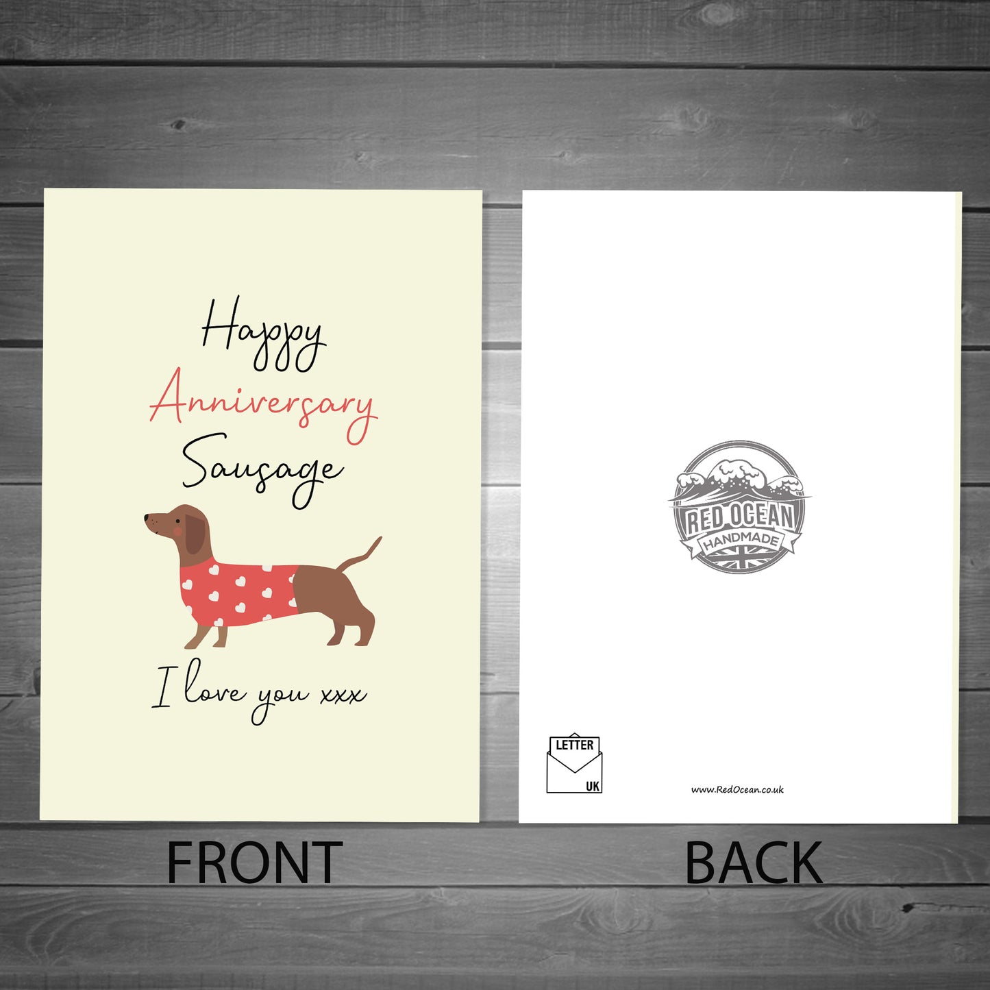 Funny Anniversary Card For Boyfriend Girlfriend Dachshund Design