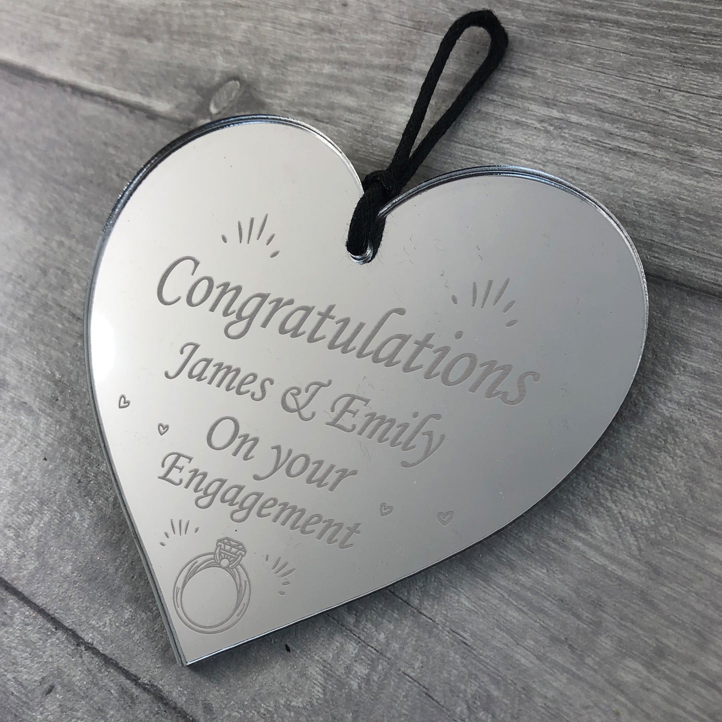 Engagement Gift Heart Plaque Personalised Gift For Couple