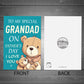 Fathers Day Card For Grandad From Grandson Granddaughter Bear