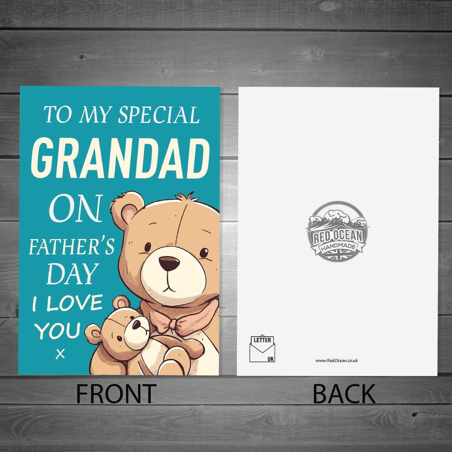 Fathers Day Card For Grandad From Grandson Granddaughter Bear