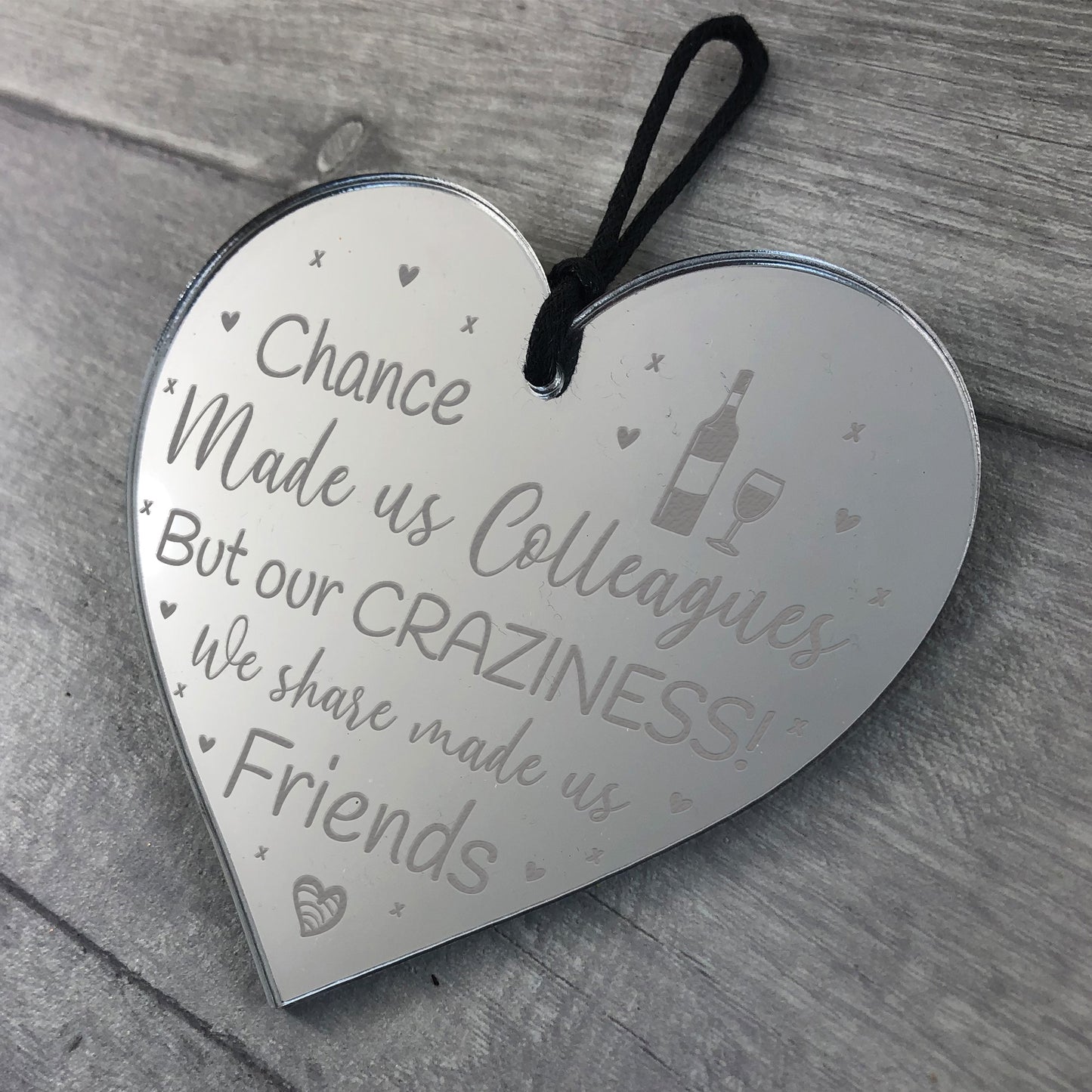 Colleague Gift Mirror Acrylic Heart Chance Made Us Colleague