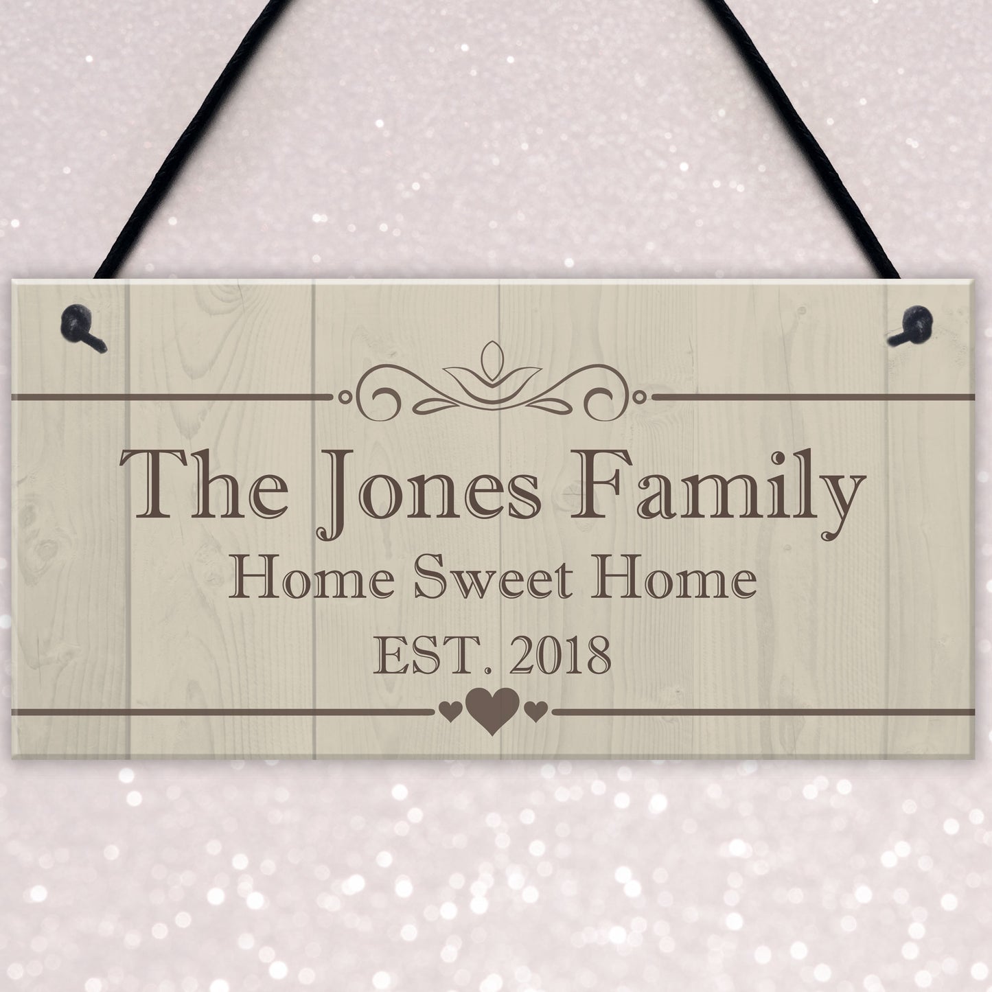 Pesronalised The Family Home Sweet Home Hanging Plaque Sign