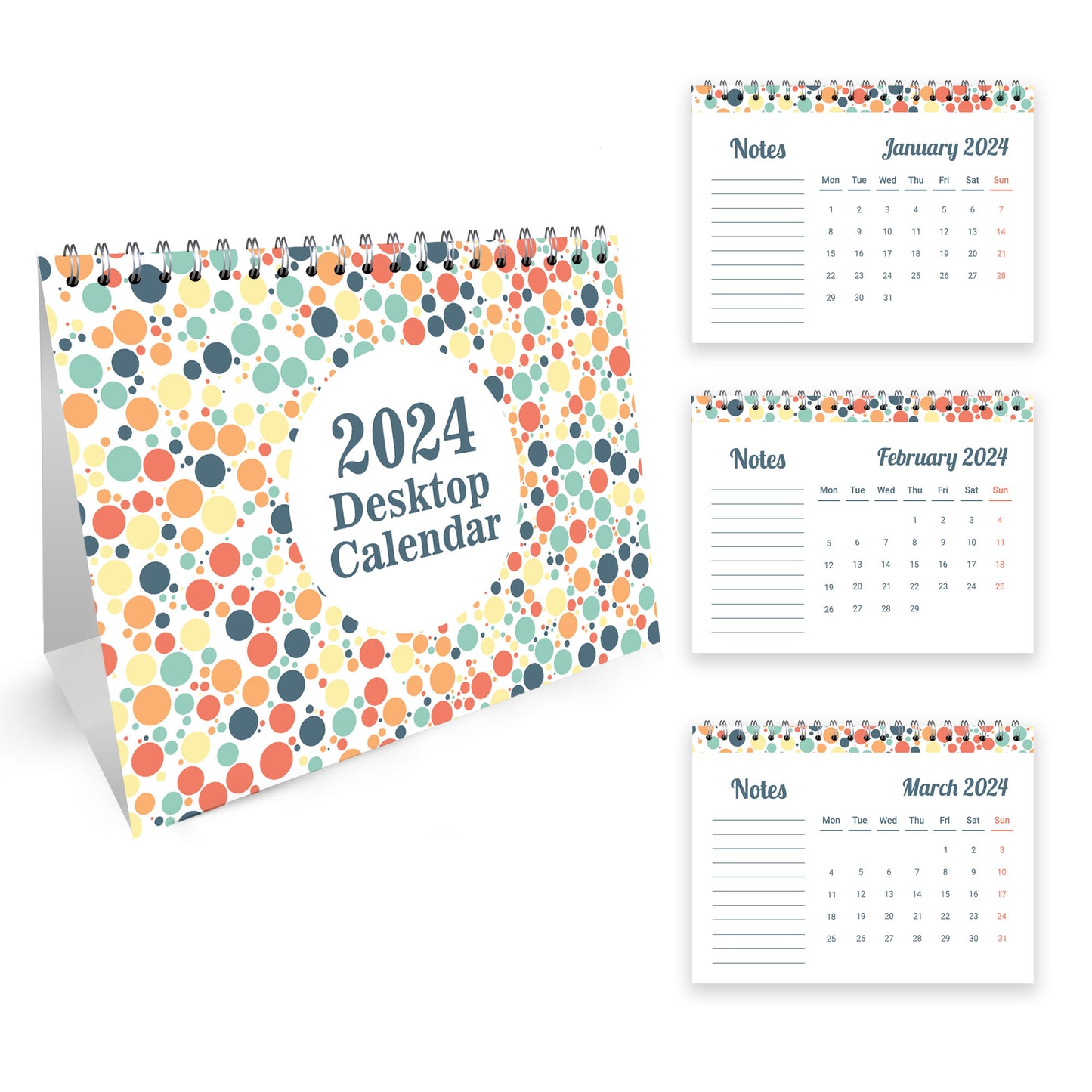 Desk Calendar 2024 Flip Calendar Month To View Christmas Gift
