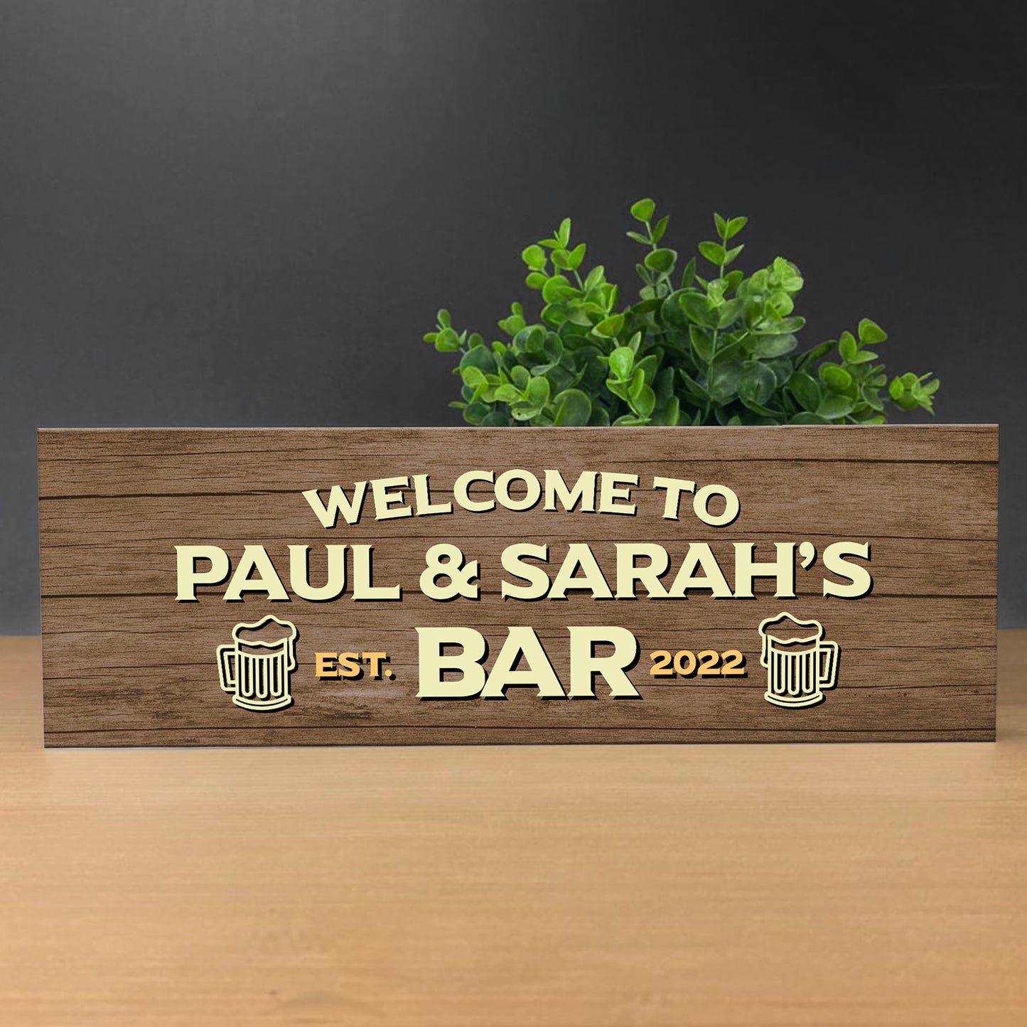 Personalised Wooden Bar Sign Custom Man Cave Plaque For Bar