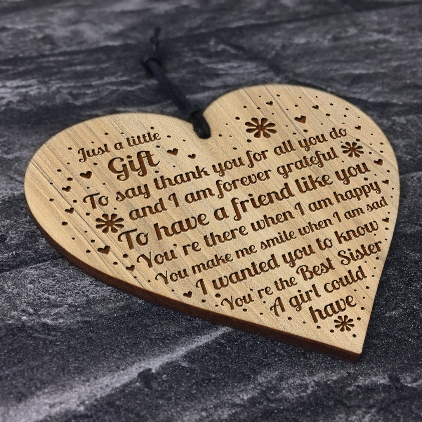 Best Friend Sister Gifts Engraved Heart Birthday Christmas Gift