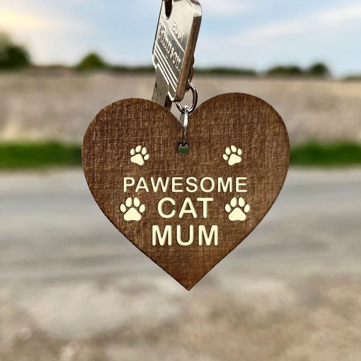 Funny Birthday Gift From Cat Engraved Keyring CAT MUM Gift Joke