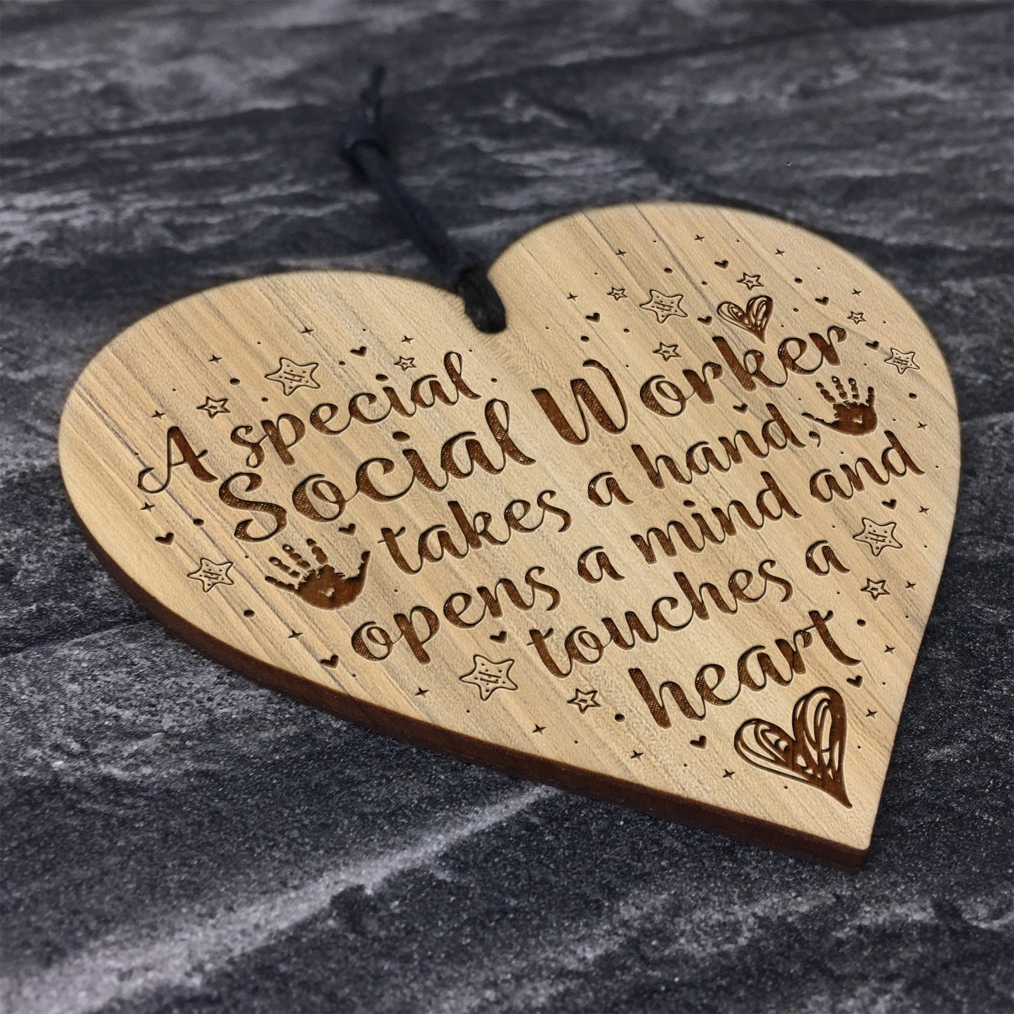 SOCIAL WORKER GIFTS Engraved Heart Thank You Gift For Him Her