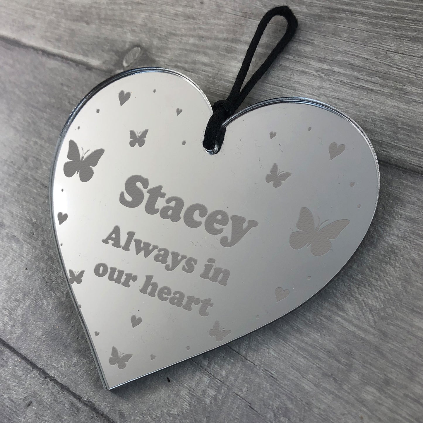 Memorial Gift For Mum Dad Nan Grandad Engraved Hanging Heart