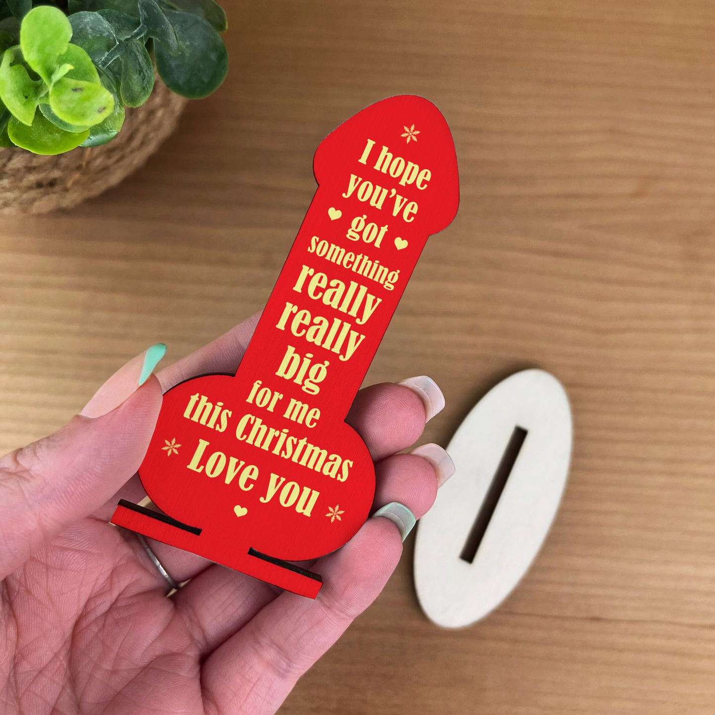 Funny RUDE Boyfriend Husband Gift For Christmas Wooden Plaque