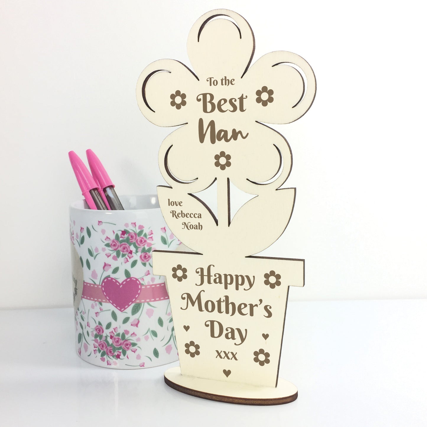 Mothers Day Gift For The Best Nan Wood Flower Personalied Gift