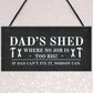 Dads Shed Sign Hanging Garden Plaque Gift For Dad Fathers Day