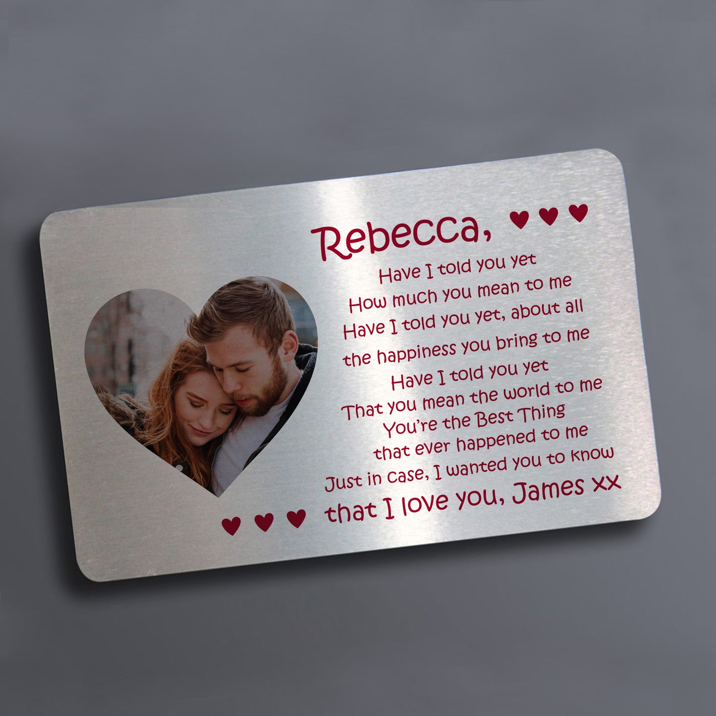 Beautiful Valentines Anniversary Gift Personalised Photo Card