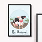 Animal Framed Nursery Prints Cow Wall Art Picture Baby Room