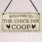 Welcome Chicken Coop Sign Outdoor Garden Shed Plaque