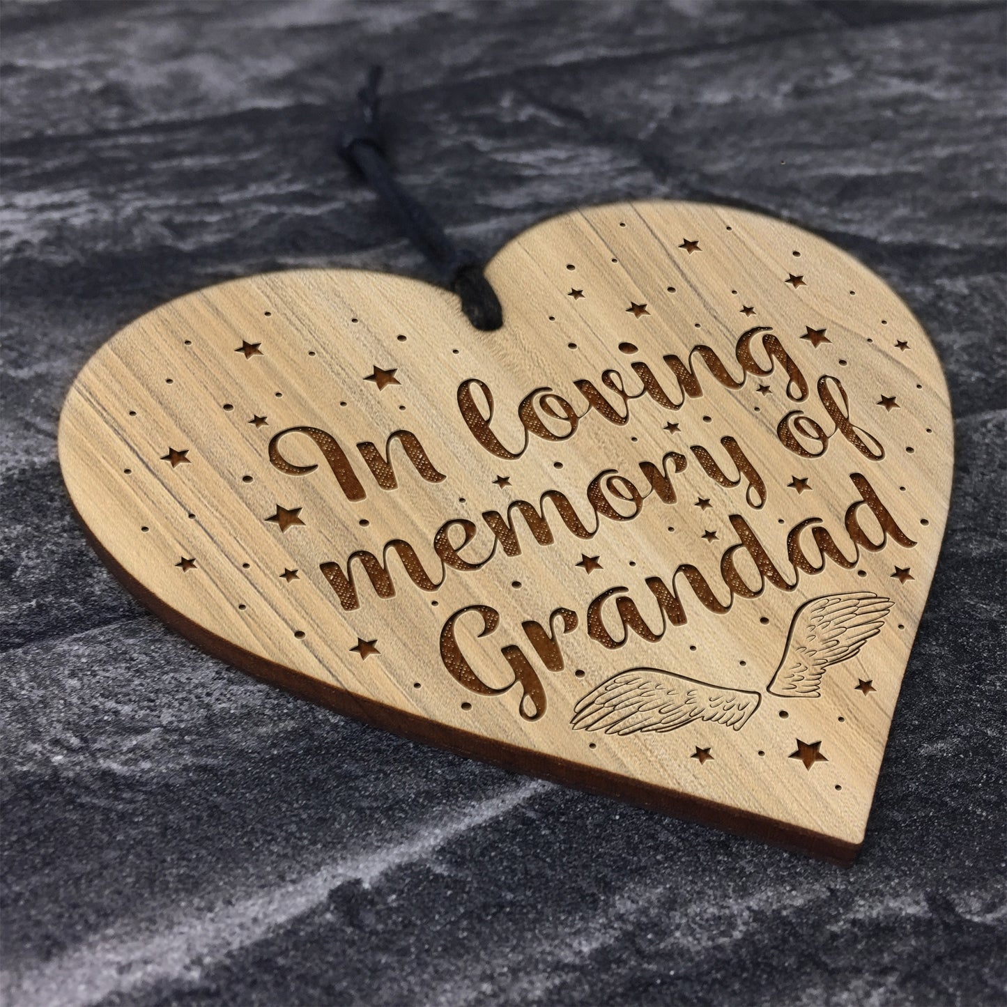 In Memory Of Grandad Memorial Sign Engraved Heart Memorial Sign