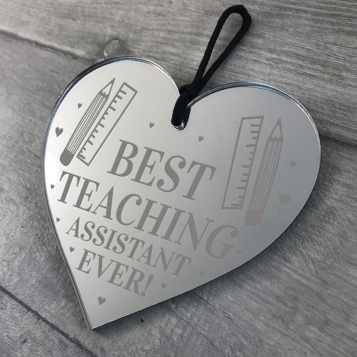 BEST TEACHING ASSISTANT EVER Gift Engraved Heart Thank You Gift