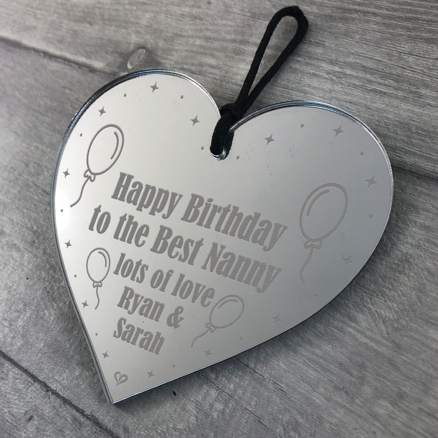 Best Nanny Birthday Gift Personalised Engraved Heart Gift