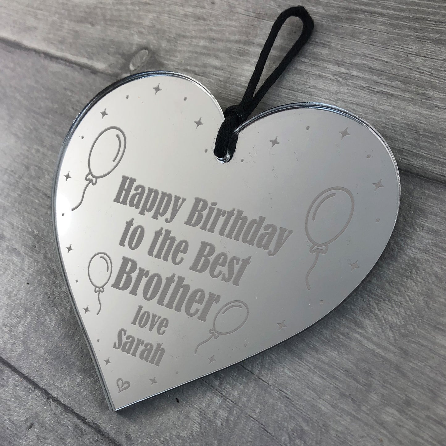 Best Brother Birthday Gift Personalised Engraved Heart Gift