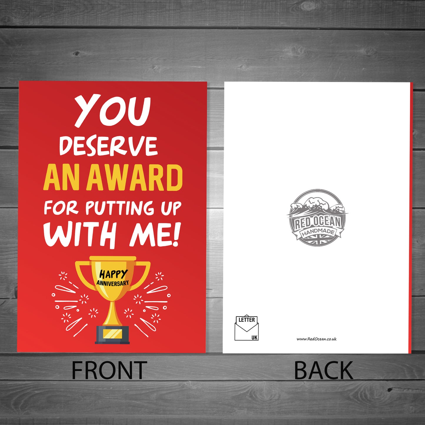 Anniversary Card Award Funny Greeting Card for Boyfriend Husband