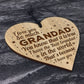 Novelty Grandad Gift LOVE YOU Engraved Heart Grandad Birthday