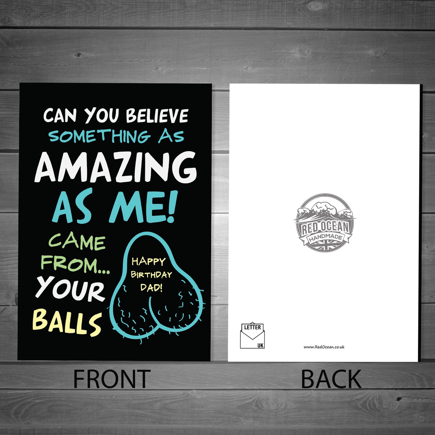 Funny Joke RUDE Birthday Card For Dad From Daughter Son