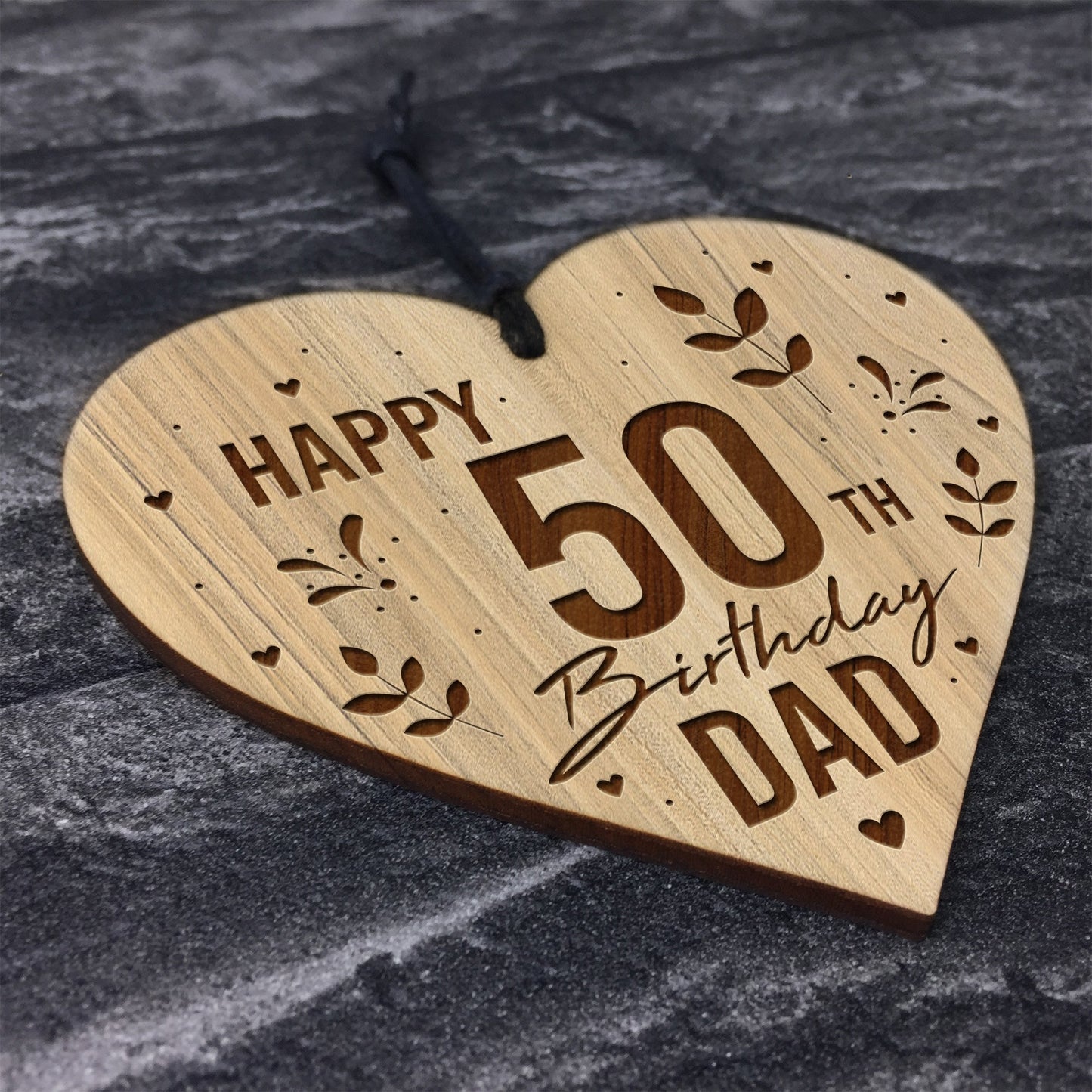 Dad Birthday Gifts Engraved Heart 30th 40th 50th 60th Birthday