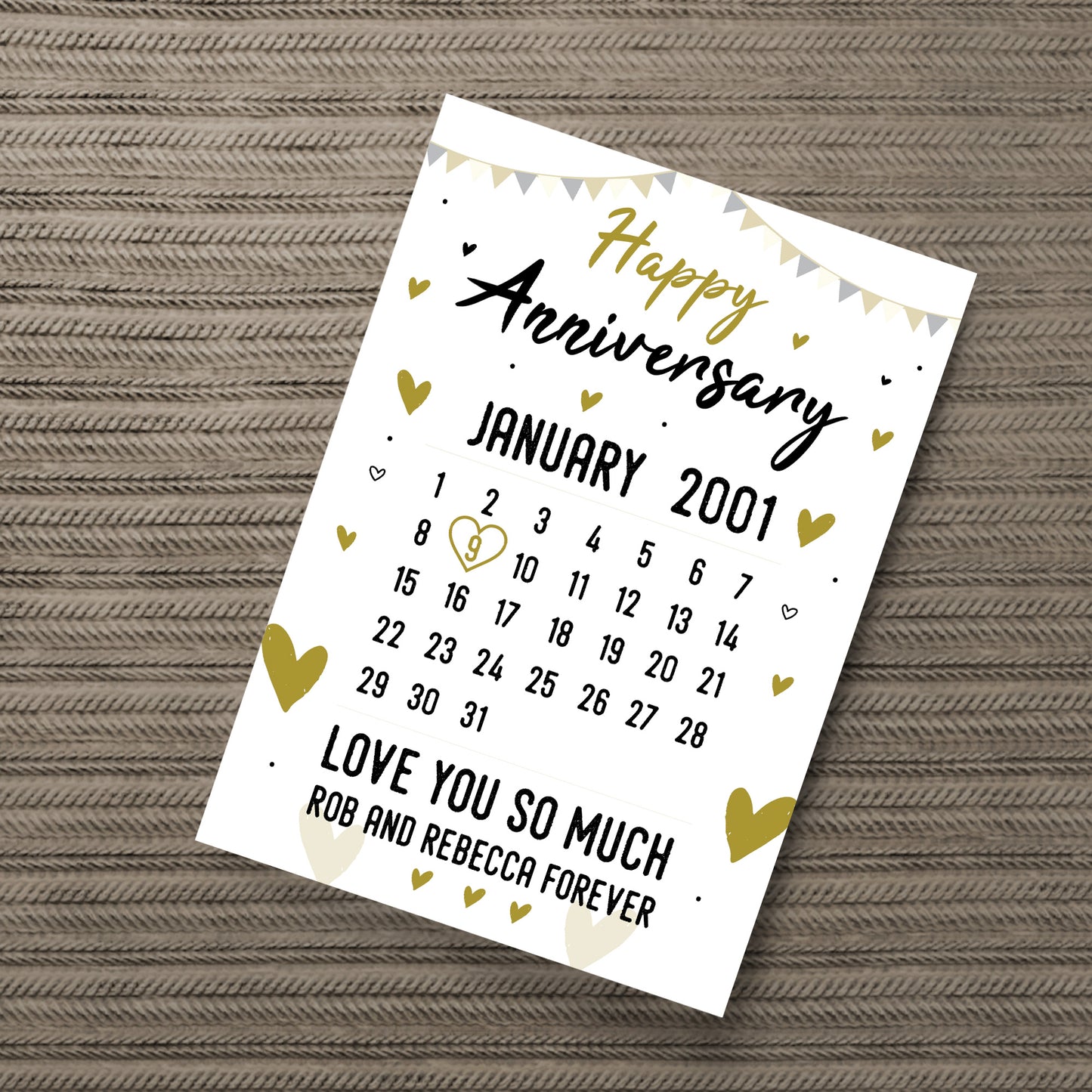 Anniversary Gift For Him Print Calender Anniversary Gift For Her