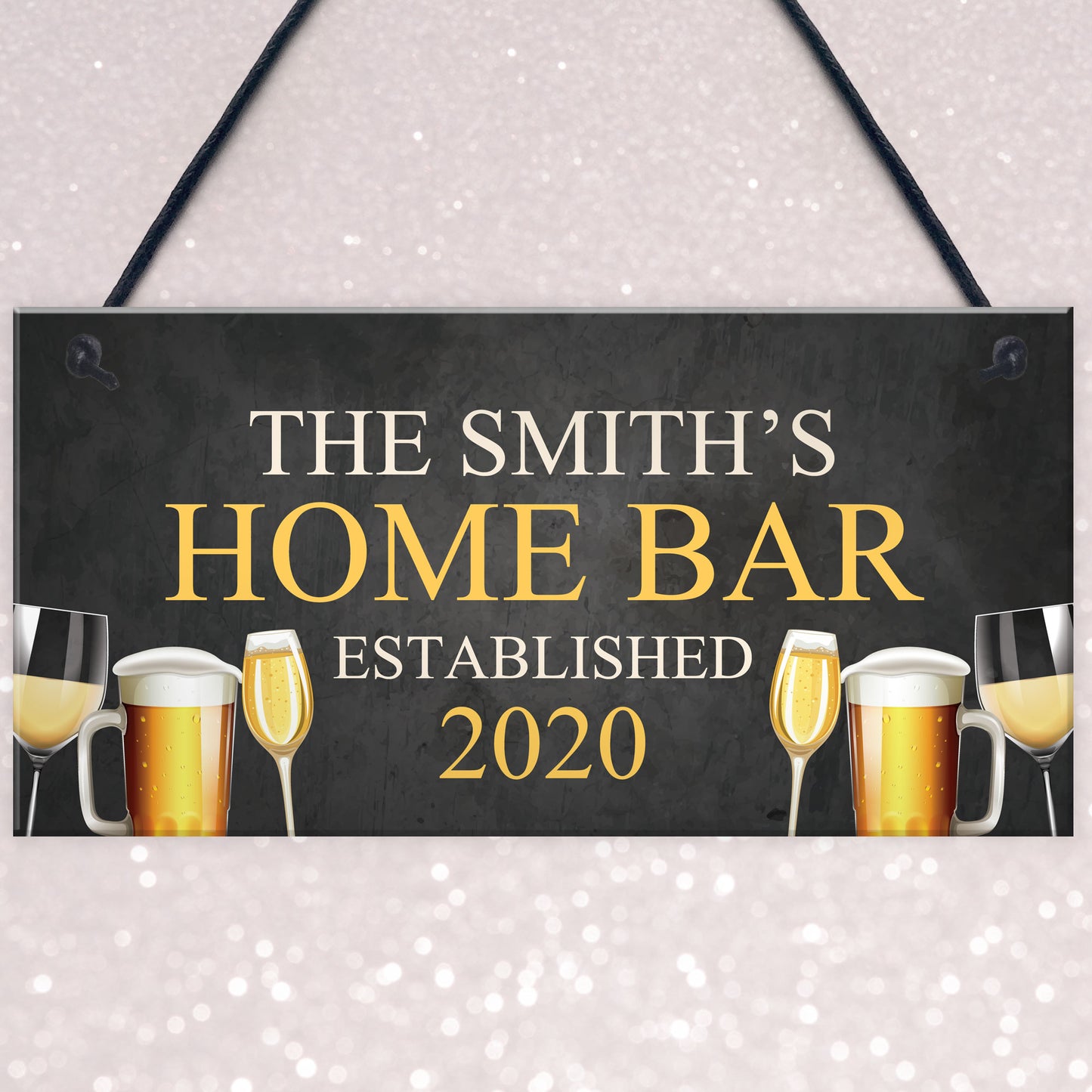 Home Bar Sign Personalised Bar Pub Man Cave Plaque Alcohol Gift