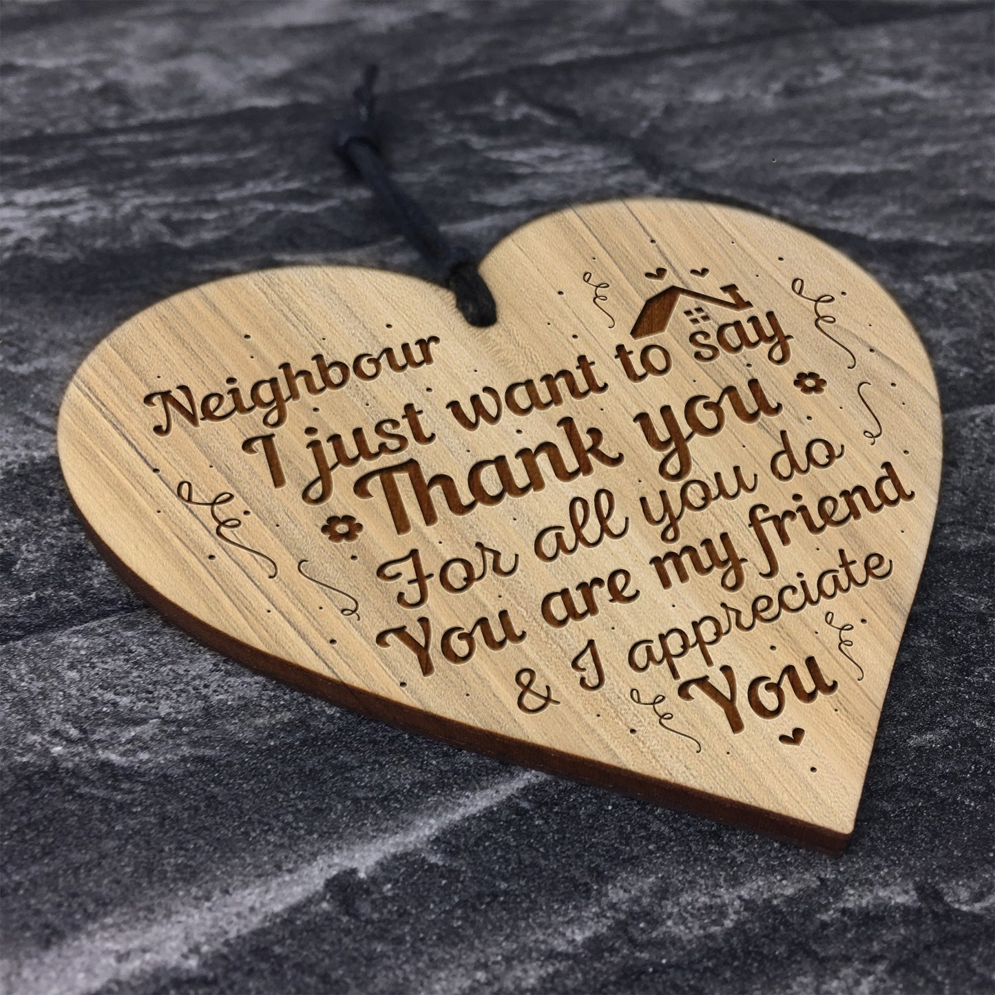 Neighbour Gift Birthday Christmas New Home Gift Engraved Heart