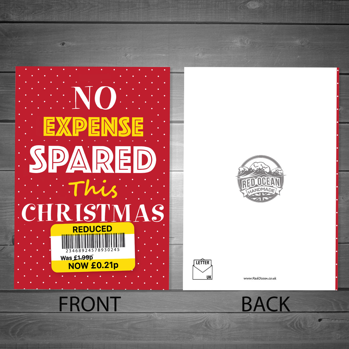 Reduced Sticker Funny Christmas Card For Husband Wife Brother