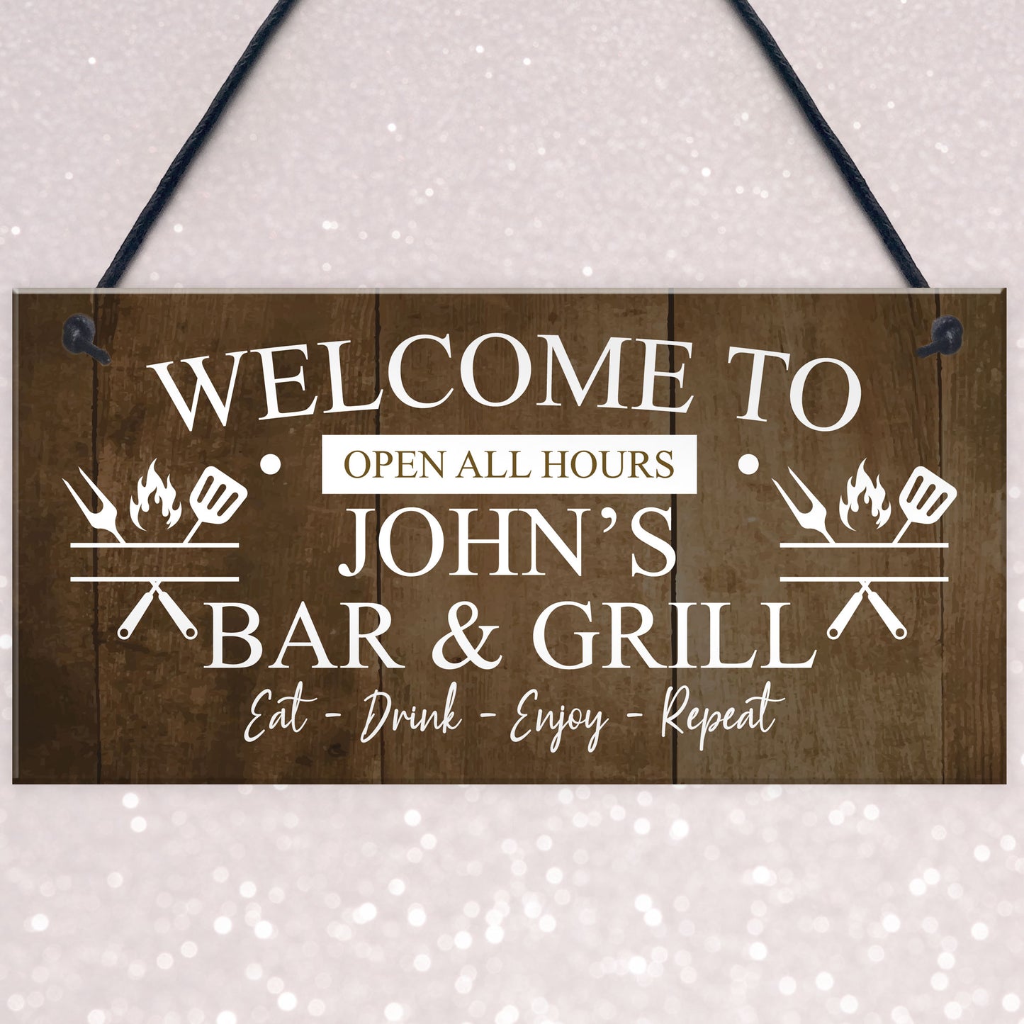 Vintage Bar And Grill Man Cave BBQ Shed Sign Personalised Beer
