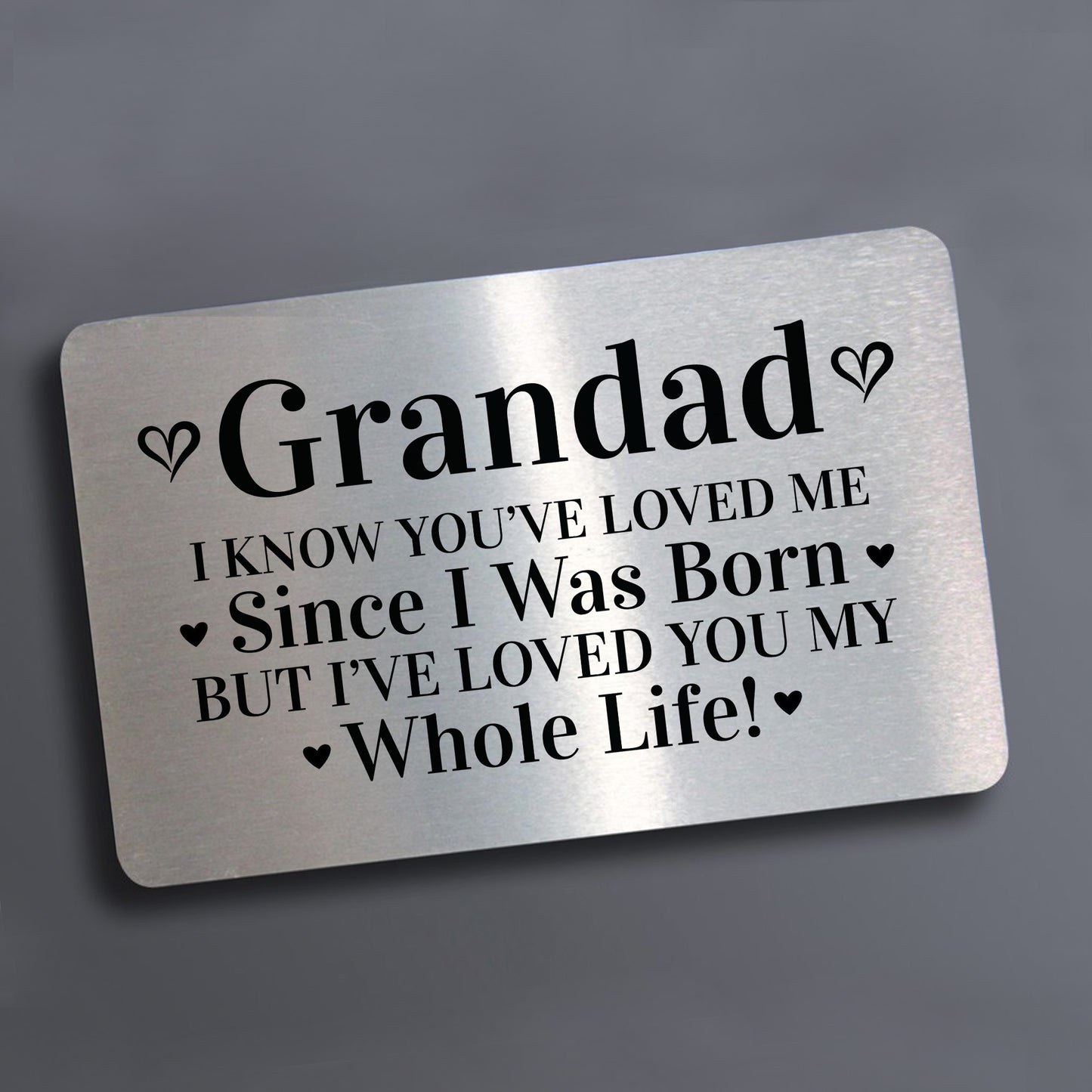 Grandad Gifts Gift For Him Metal Card Birthday Present