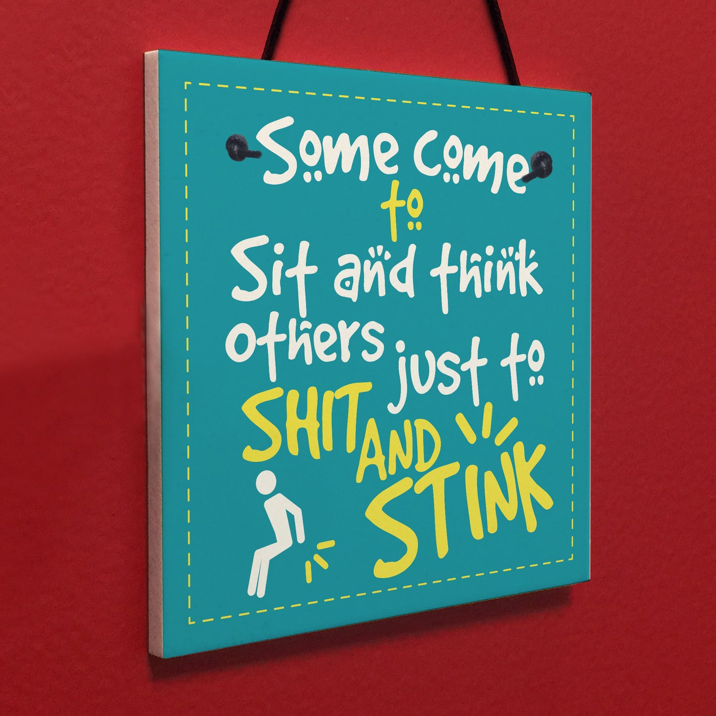 Funny Quote Chic Sit And Think Bathroom Door Toilet Sign Loo Art