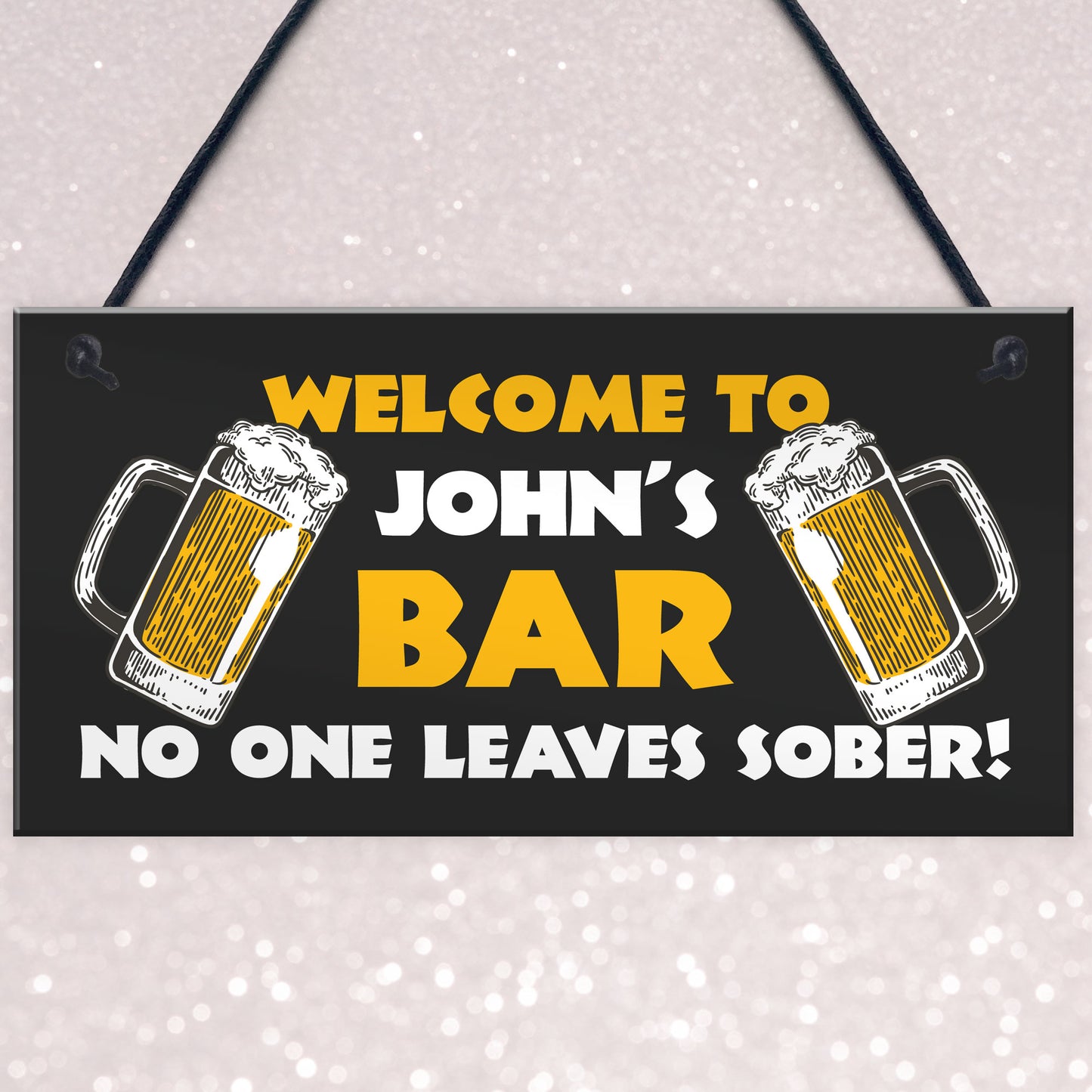 Home Bar Sign NO ONE LEAVE SOBER Funny Pub Man Cave Sign