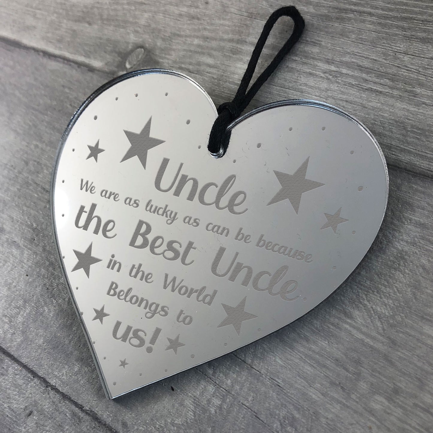 Novelty Uncle Gift For Birthday Christmas Engraved Heart