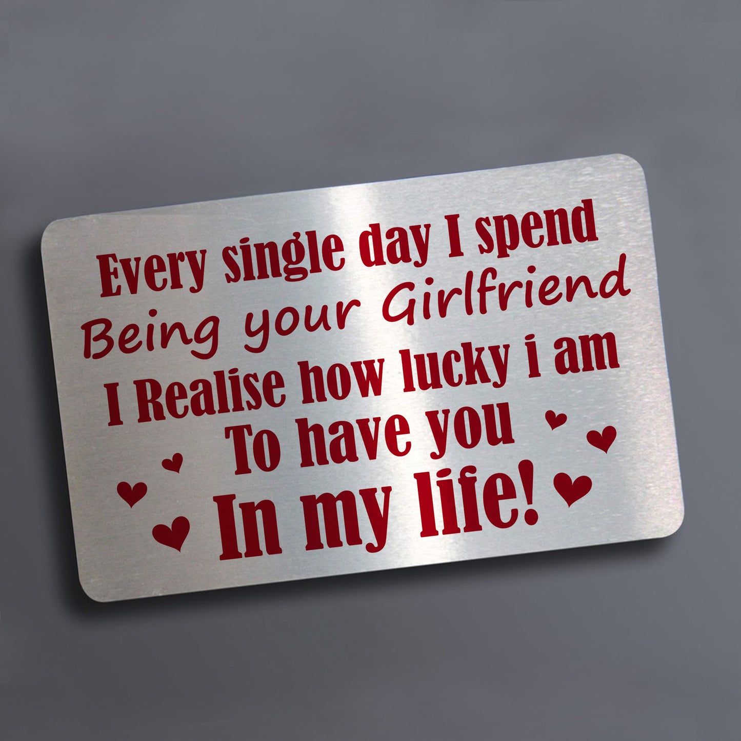Special Gift For Boyfriend Valentines Day Anniversary Metal Card